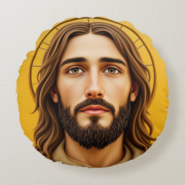 JESUS RUNDES KISSEN (Vorderseite)