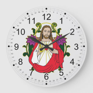 Jesus Sacred Heart Große Wanduhr