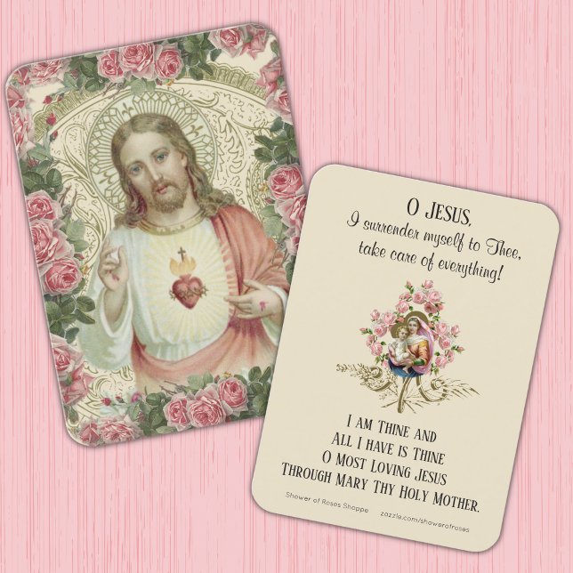 Jesus Sacred Heart Jungfrau Mary Gebet Platzkarte (Von Creator hochgeladen)