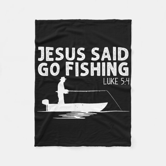 Jesus sagte geh Fischen Christus Christlicher Fisc Fleecedecke (Vorderseite)
