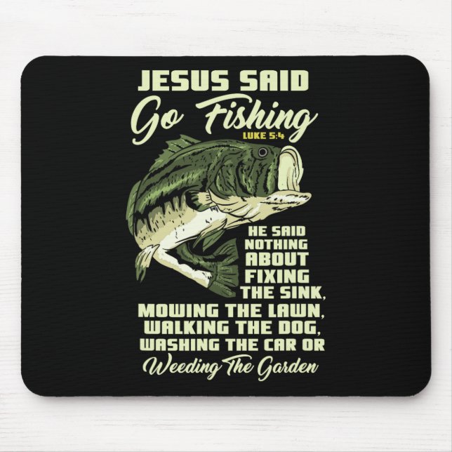 Jesus sagte, geh fischen Fischgeschichte Bibel Ang Mousepad (Vorne)