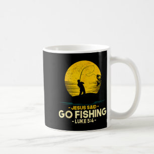 Jesus sagte geh fischen Lukas 5_4 Christliche Fisc Kaffeetasse