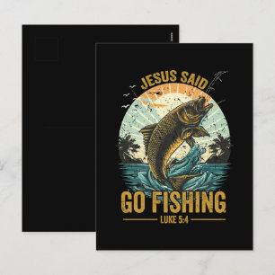 Jesus sagte geh fischen Lukas 5 4 Feiertagspostkarte