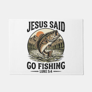 Jesus sagte geh fischen Vintage-Barsch Christlich Fußmatte
