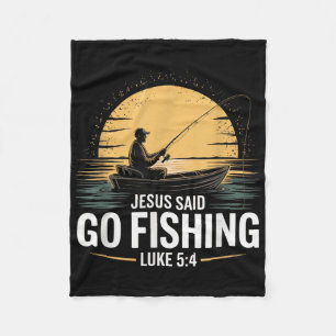 Jesus sagte Go Fischen Christliche Fisherman Bibel Fleecedecke