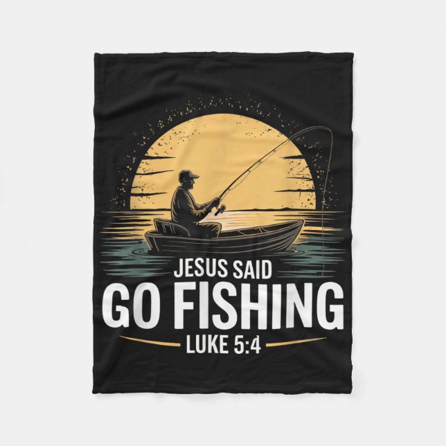 Jesus sagte Go Fischen Christliche Fisherman Bibel Fleecedecke (Vorderseite)