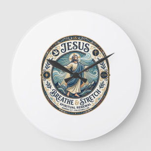 Jesus Sanfte Bewegung Wellness-Shirt Glaubensbasie Große Wanduhr