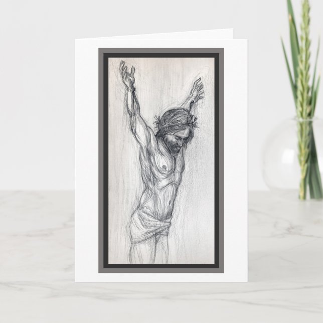 "Jesus sans Cross." Grußkarte Karte (Vorderseite)