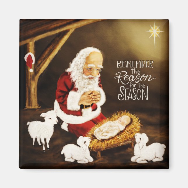 Jesus Santa Religious Season Weihnachten Magnet (Vorne)