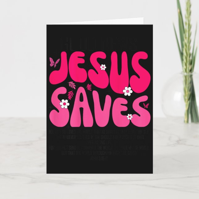 Jesus Saves Bible Verse Christian Faith Religious  Karte (Vorderseite)