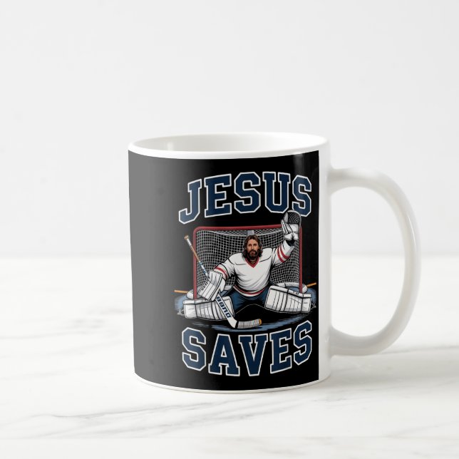 Jesus Saves Hockey Player Team God Hockey Lovers H Kaffeetasse (Rechts)
