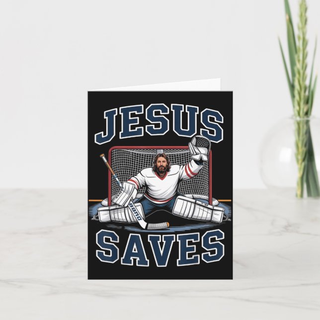 Jesus Saves Hockey Player Team God Hockey Lovers H Karte (Vorderseite)