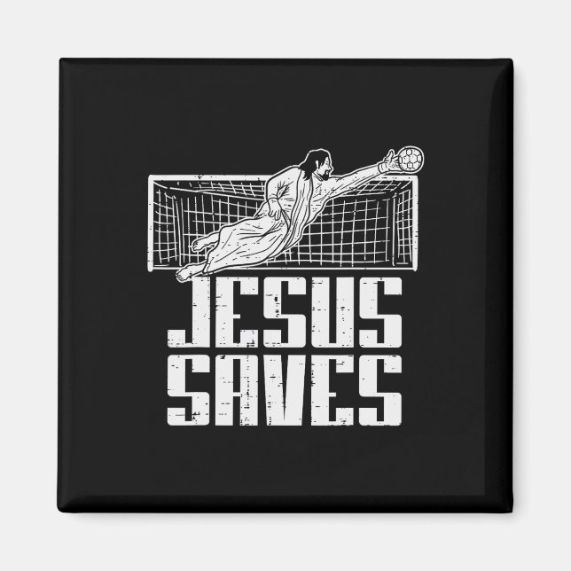 Jesus Saves Soccer Football Christian Goalie Goalk Magnet (Vorne)
