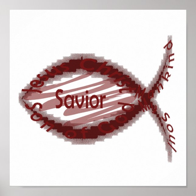 Jesus Savior Fish Symbol Poster (Vorne)