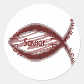 Jesus Savior Fish Symbol Runder Aufkleber