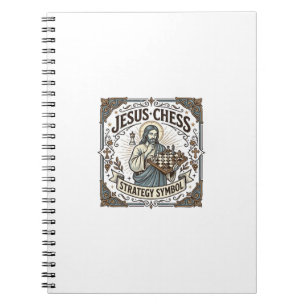 Jesus Schach Strategie Symbol Jesus Schach Strateg Notizblock