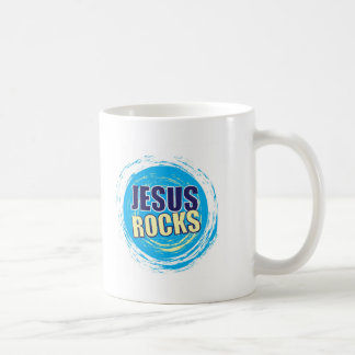 Jesus schaukelt 7 blau u. gelb kaffeetasse