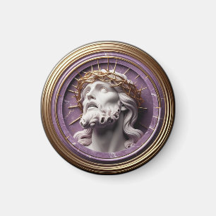 Jesus schaut in den Himmel mit Dornen Magnet