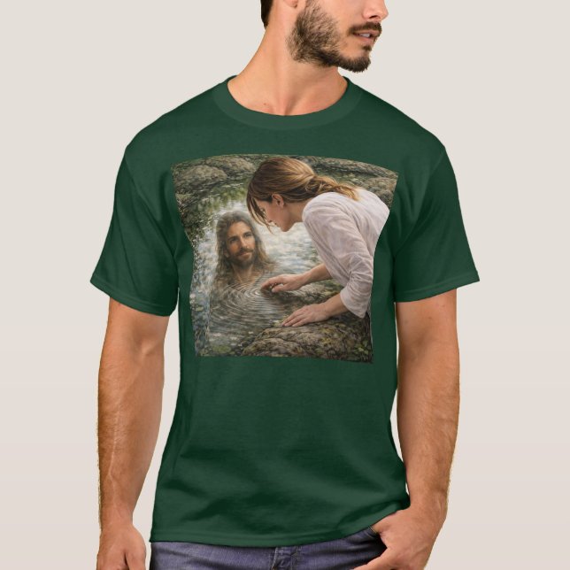 Jesus schaut zurück T-Shirt (Vorderseite)