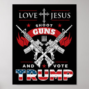 Jesus. Schießpistolen. Und wählen Sie Trump 2020 F Poster