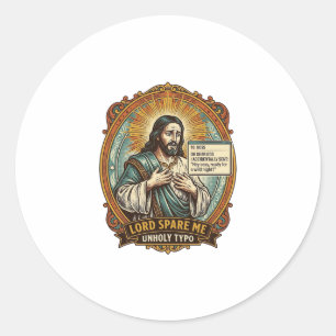 Jesus schlechte Autokorrektur Nachricht Chef Peinl Runder Aufkleber