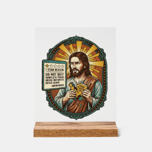 Jesus schlechter Influencer Produktbewertung Fail Acrylschild