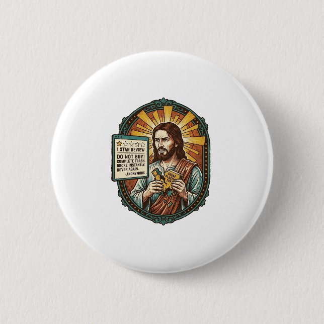 Jesus schlechter Influencer Produktbewertung Fail  Button (Vorderseite)