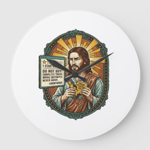 Jesus schlechter Influencer Produktbewertung Fail Große Wanduhr