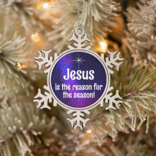 Jesus Schneeflocken Zinn-Ornament