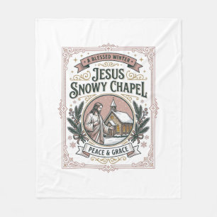 Jesus Schneekapelle Jesus Schneekapelle Christlich Fleecedecke