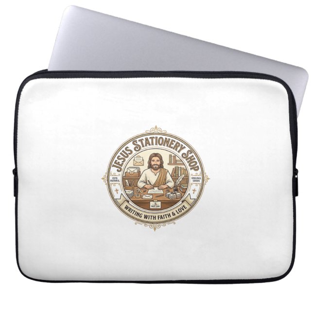 Jesus Schreibwarengeschäft Jesus Schreibwarengesch Laptopschutzhülle (Vorderseite)