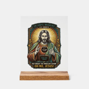 Jesus Schwarzer Bildschirm Vergessene Webcam-Abdec Acrylschild