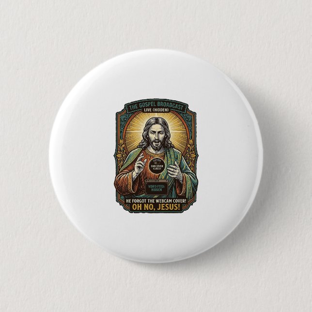 Jesus Schwarzer Bildschirm Vergessene Webcam-Abdec Button (Vorderseite)