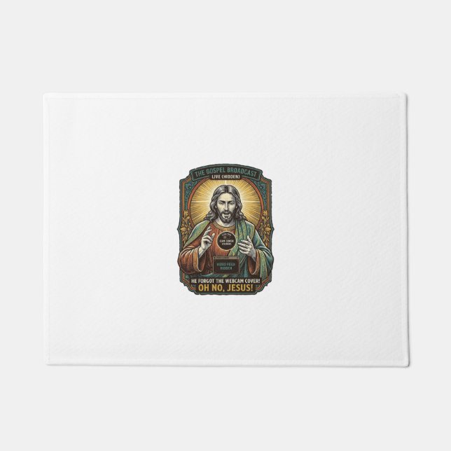 Jesus Schwarzer Bildschirm Vergessene Webcam-Abdec Fußmatte (Vorderseite)