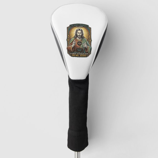 Jesus Schwarzer Bildschirm Vergessene Webcam-Abdec Golf Headcover (Vorderseite)
