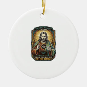Jesus Schwarzer Bildschirm Vergessene Webcam-Abdec Keramik Ornament