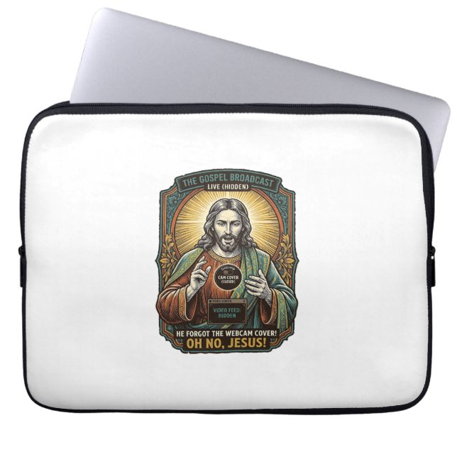 Jesus Schwarzer Bildschirm Vergessene Webcam-Abdec Laptopschutzhülle (Vorderseite)