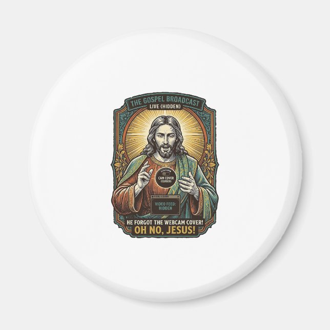 Jesus Schwarzer Bildschirm Vergessene Webcam-Abdec Magnet (Vorne)