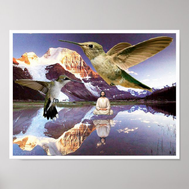 Jesus schwebt über Wasser und meditiert über den S Poster (Vorne)