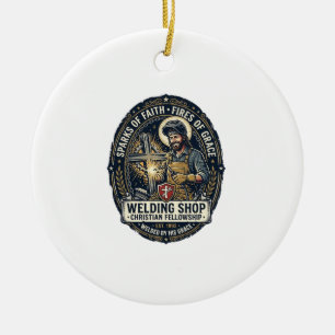 Jesus Schweißer Metall Shop T-Shirt Inspirierend G Keramik Ornament