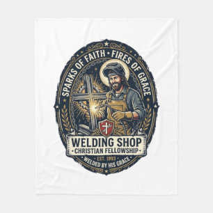 Jesus Schweißer Metallladen T-Shirt Inspirierend G Fleecedecke