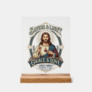 Jesus Second-Hand-Laden Vintage-Jagd-Grafik-T-Shir Acrylschild