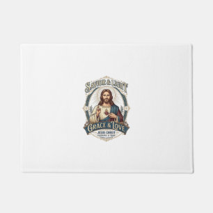 Jesus Second-Hand-Laden Vintage-Jagd-Grafik-T-Shir Fußmatte