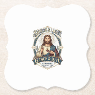 Jesus Second-Hand-Laden Vintage-Jagd-Grafik-T-Shir Untersetzer