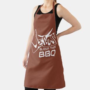 Jesus segne diese BBQ Terrakotta-Schürze Schürze