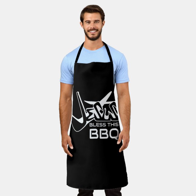 Jesus segne diese GRILLEN Schürze (Getragen)
