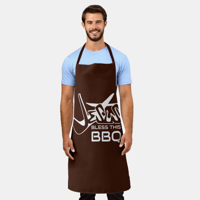 Jesus segne diese GRILLEN Schürze (Getragen)