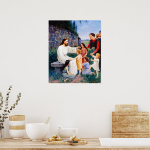 Jesus segnet die Kinder Elin Danielson-Gambogi Poster