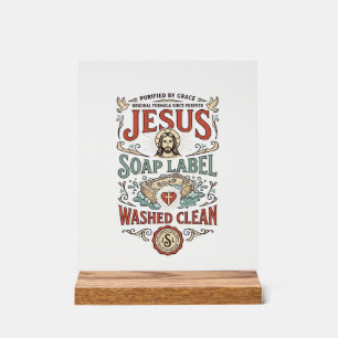 Jesus Seifen Etikett Gewaschen Sauber Jesus Seife Acrylschild