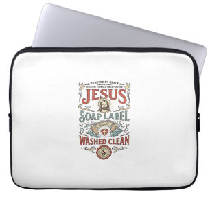 Jesus Seifen Etikett Gewaschen Sauber Jesus Seife Laptopschutzhülle